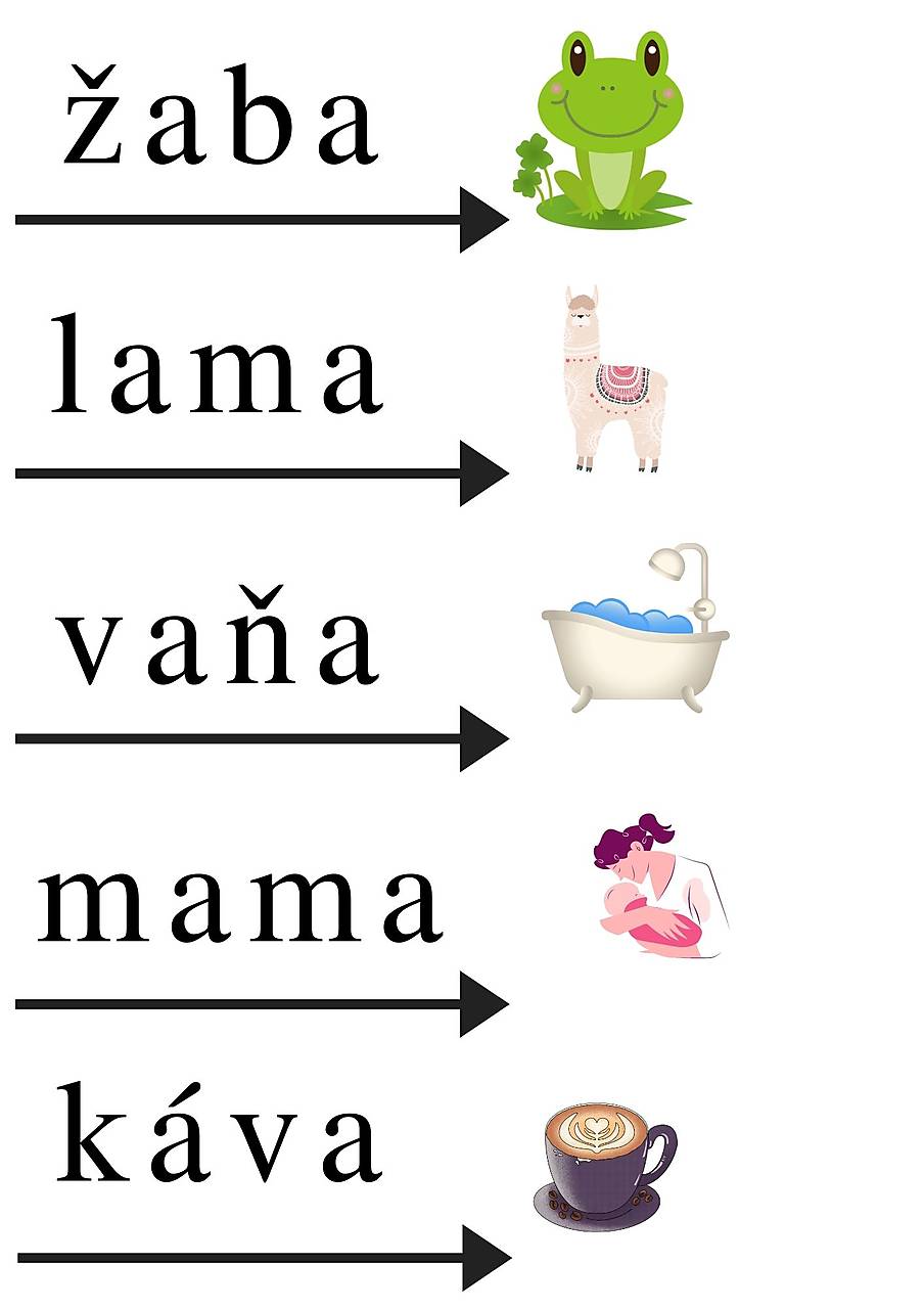 otvorená slabika malé písmená