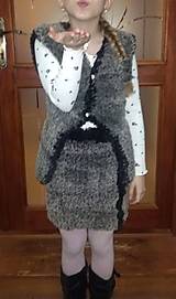 Detské oblečenie - Ručne pletená vesta a sukňa z králičej vlny pre dievčatá vo veľkosti 140 - 15380052_