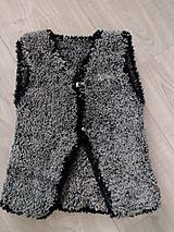 Detské oblečenie - Ručne pletená vesta a sukňa z králičej vlny pre dievčatá vo veľkosti 140 - 15380083_