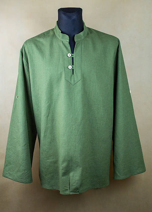 - Ľanová košeľa HUGO - zelená  (XL) - 15380306_