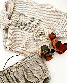 Detský textil - Vyšivany personalizovaný sveter - 15382787_