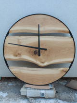 Hodiny - Veľké nástenné hodiny dubové v obruči - 15379933_