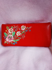 Peňaženky - Maľovaná peňaženka "Kvety" - 15384579_