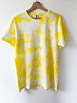 Topy, tričká, tielka - Batikované tričko - žlté - 15383405_