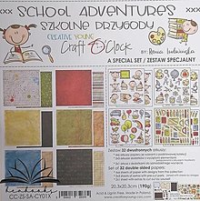 Papier - Sada scrapbook papierov (20,3x20,3cm) Craft O'Clock - School Adventures - 15385193_