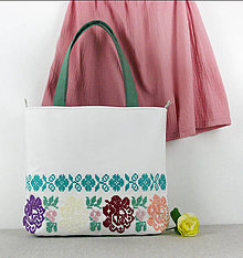 Veľké tašky - veľká letná taška s kvetinovým vzorom - 15383580_