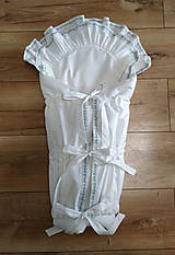 Detský textil - Klasická biela zavinovačka s jemnučkým lemom - C2 - 15383243_