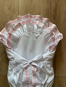 Detský textil - Zavinovačka s ružovým ľudovým motívom - C1 (Obliečka + vnútorná výplň z umelého vlákna 100g) - 15383156_