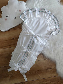 Detský textil - Klasická biela zavinovačka s jemnučkým lemom - C2 - 15383268_