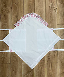 Detský textil - Biela zavinovačka s ružovo bielou madeirou - B1 (Obliečka) - 15385612_