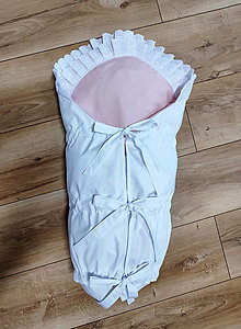 Detský textil - Bielo-ružová a klasická zavinovačka - E2 (Obliečka + vnútorná výplň z umelého vlákna 100g) - 15385697_