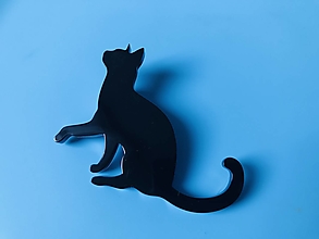 Brošne - Brošňa – mačka 2. (čierna) - 15383980_