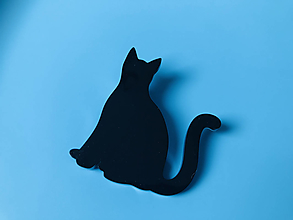 Brošne - Brošňa – mačka 3. (čierna) - 15384058_