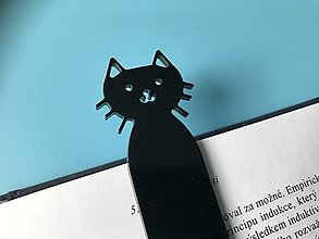 Papiernictvo - Záložka – mačka (čierna) - 15384140_