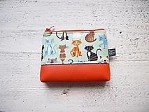 Taštičky - Kozmetická taška malá - mačky s oranžovou - 15388816_