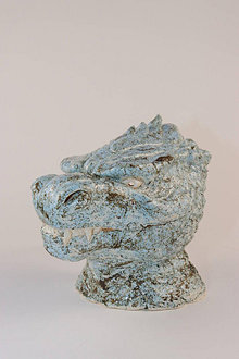 Svietidlá - Keramický svietnik Godzilla - 15387526_
