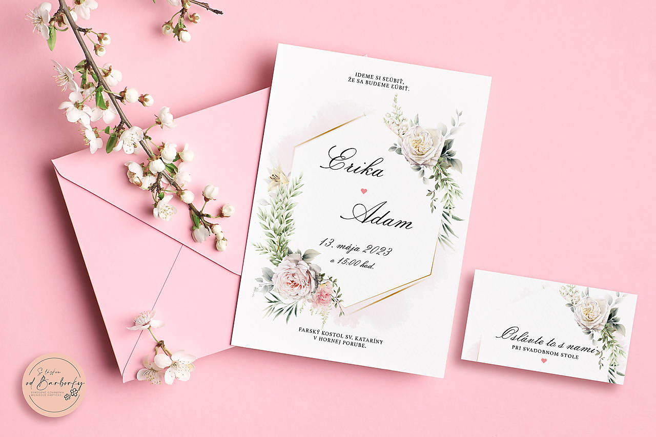 Svadobné oznámenie B#61 (Označenia stolov (do stojana))