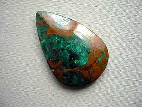 Minerály - Kabošon - malachit+chrysokol 41 mm, č.8f - 15388510_
