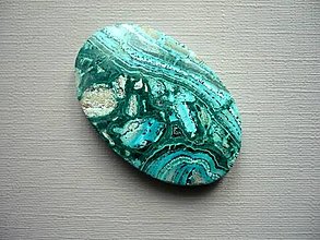 Minerály - Kabošon - malachit+chrysokol 36 mm, č.10f - 15388531_