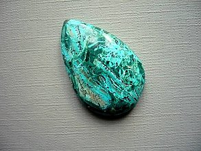 Minerály - Kabošon - malachit+chrysokol 33 mm, č.14f - 15388561_