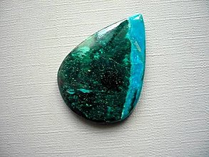 Minerály - Kabošon - malachit+chrysokol 35 mm, č.17f - 15388567_