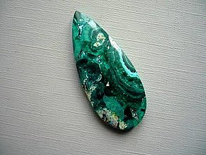Minerály - Kabošon - malachit+chrysokol 45 mm, č.20f - 15388578_