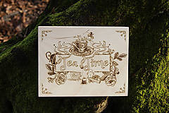 Úložné priestory & Organizácia - Krabička na čajové vrecúška, drevená gravírovaná krabička s čajovou tematikou lesná víla (Farba prírodného dreva) - 15388807_