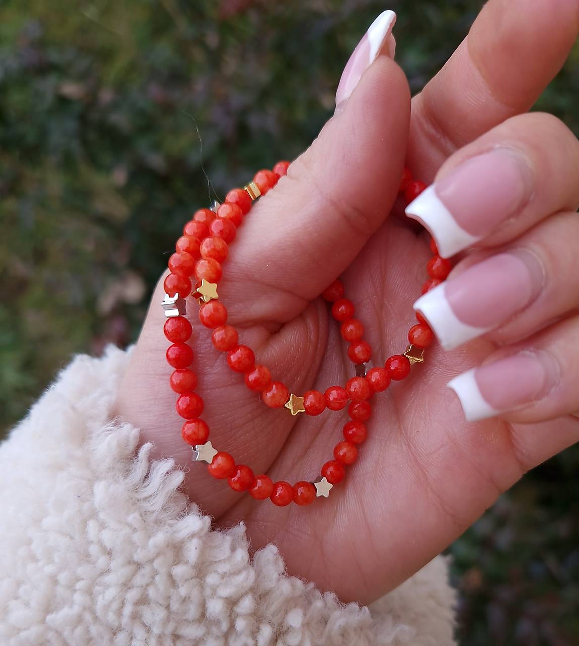 Jadeit a hviezdičky - detský náramok