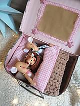 Hračky - Myší kufrík hnedo-ružový - 15391527_