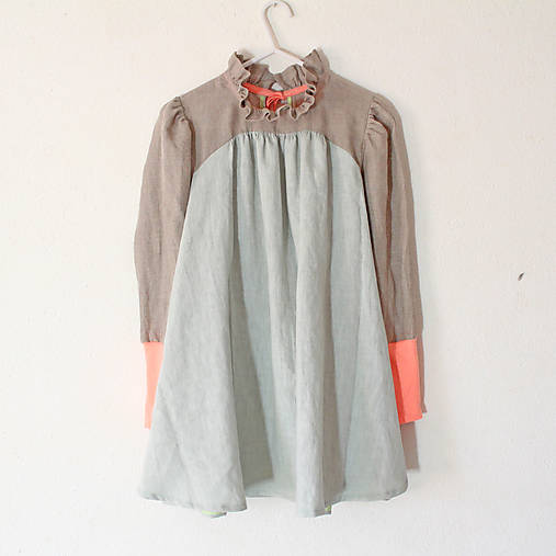 Detské oblečenie - detské šaty "Viktoriánske" dlhý rukáv  (" Ľanové") - 15391380_