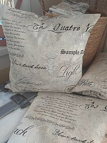 Úžitkový textil - Vankúš vintage písmo - 15395055_