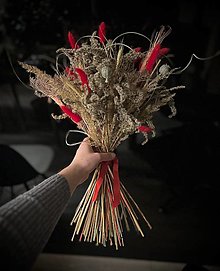 Dekorácie - Kytica zo sušených kvetov a rastlín “zamilovaná” - 15394404_