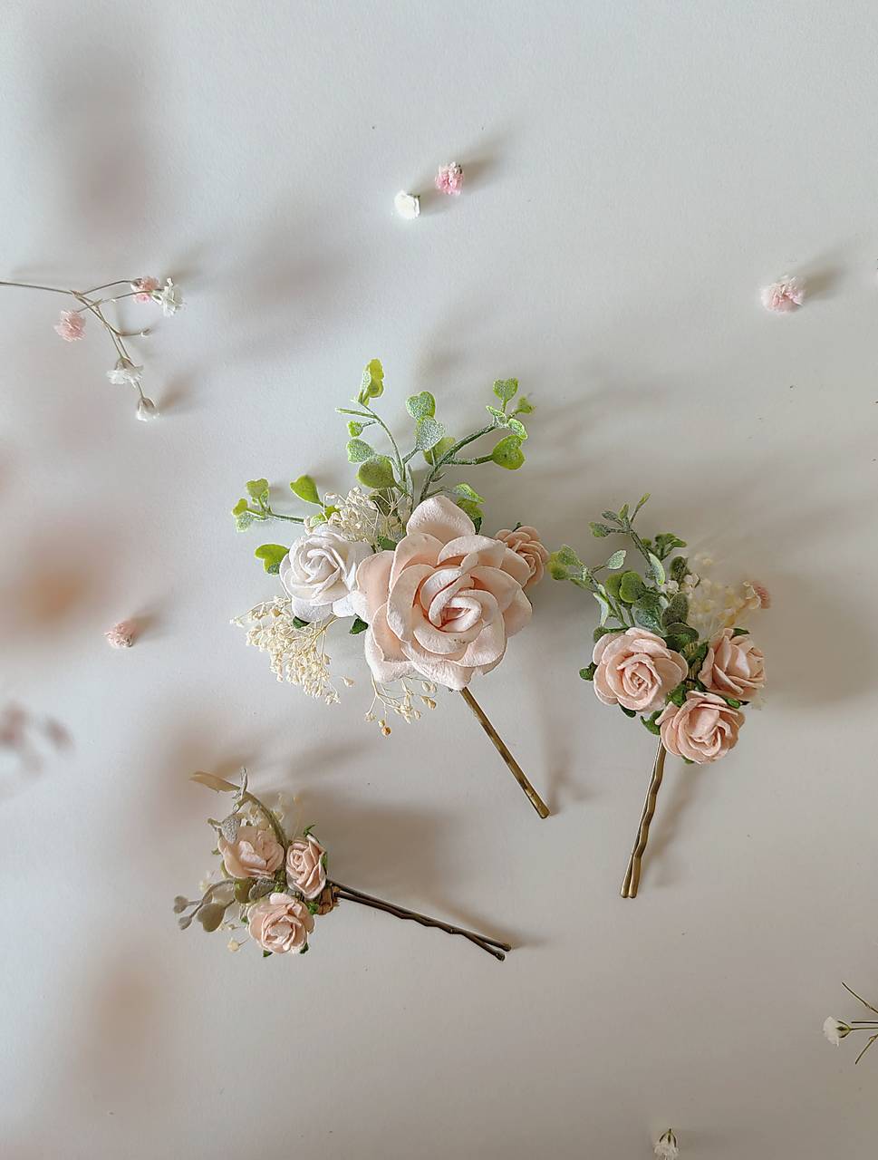 Kvetinové blush sponky"úsmevom bližšie k tebe"  