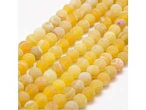 Minerály - Minerálne prírodné korálky achát, 1 ks (žltý 8 mm) - 15394405_