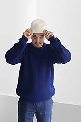 Pánske oblečenie - Pánsky sveter z merino vlny - kolekcia Pierko - farby na výber (parížska modrá) - 15394513_
