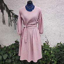 Šaty - Mušelínové oversize mini šaty s viazačkou (rôzne farby) - 15394409_