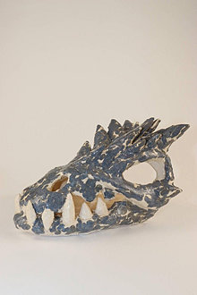 Svietidlá - Keramický svietnik lebka Varanosaura - 15397102_