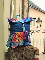  - Roll top batoh L „ Triangula “ modré nepremokavý - 15401070_