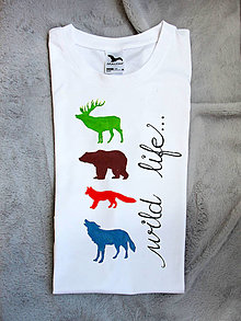 Topy, tričká, tielka - tričko lesné zvieratá - farebné - 15400955_