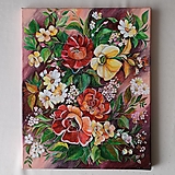 Obraz Rozkvitnuté kvety, acryl, 40 x 50 cm