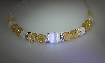 Náhrdelníky - citrín selenit krištál náhrdelník - 15401804_