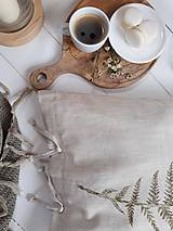 Úžitkový textil - Ľanový vankúš papraď - olivová farba - 15401517_