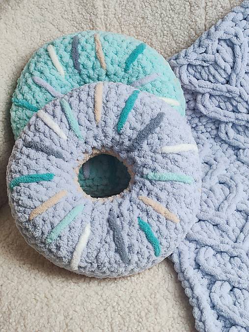 Detský textil - 13. sivomodrý * DONUT * šiška z Alize Puffy - 15401042_
