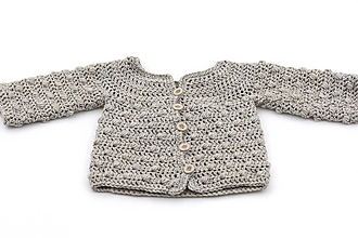 Detské oblečenie - Béžový svetrík s bombuľkami MERINO - 15400835_