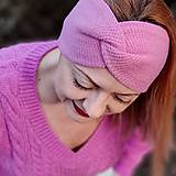 Čiapky, čelenky, klobúky - DEUX merino čelenka (ružové odtiene) (ružová) - 15399816_