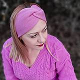 Čiapky, čelenky, klobúky - DEUX merino čelenka (ružové odtiene) (ružová) - 15399819_