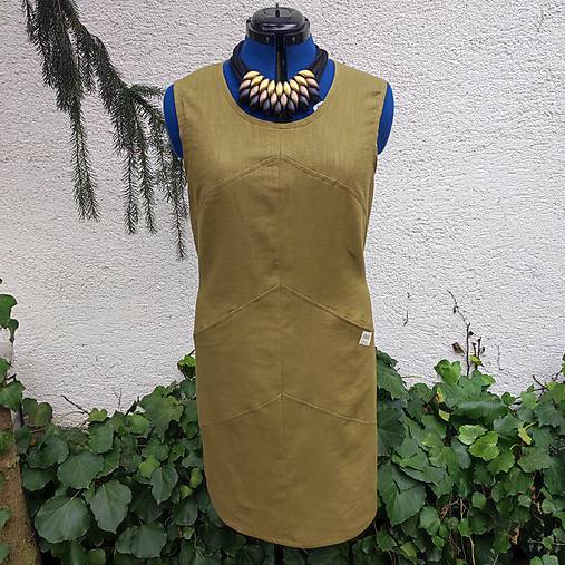 Šaty - Zelené ľanové športové šaty (rôzne farby) - 15401240_