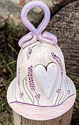 Keramický zvonček s levanduľami 