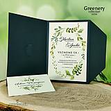 Papiernictvo - Svadobné oznámenie greenery D2114 - 15400560_