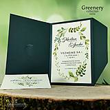 Papiernictvo - Svadobné oznámenie greenery D2114 - 15400563_